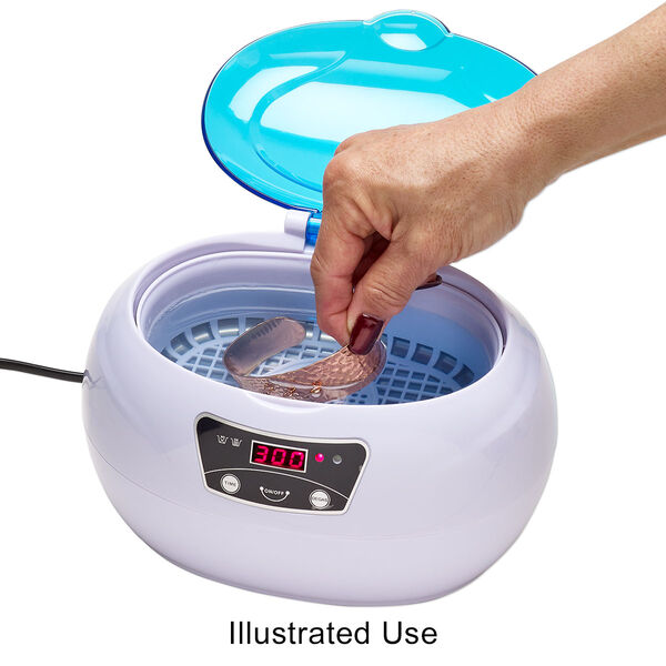 Ultrasonic jewelry cleaner, stainless steel, pkg/1, 8x5-1/2 inches with 6x3-3/4 inch tank. image number 2