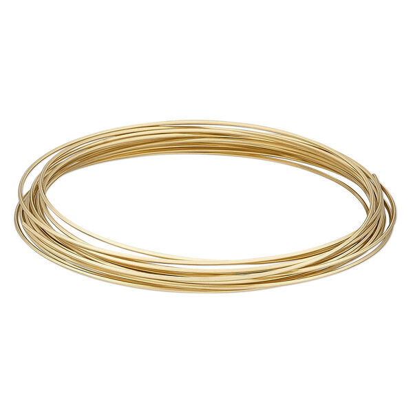 Wire, Beadalon®, brass, half-hard, square, 21 gauge. Sold per 2.5-meter section. image number 0
