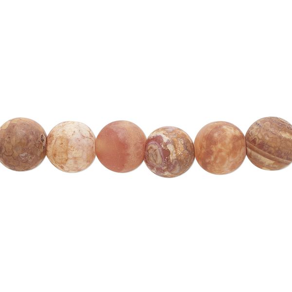 Fire crackle agate 1pkg1, matte round bead 15.5-16 inch 7.5-8mm image number 0