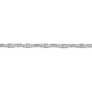 Chain 1pkg1 silver-plated clover, 2.6mm, brass 5 foot unfinished