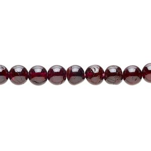 Garnet 1pkg1, hand-cut irregular round bead 15.5-16 inch 6mm