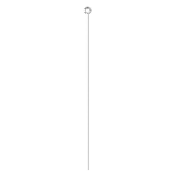 Eye pin, sterling silver, 2-1/2 inches, 21 gauge. Sold per pkg of 10. image number 0