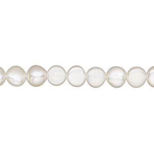 Pearl 1pkg1 freshwater, flat-sided potato, 15.5-16 inch white 5-7mm cultured