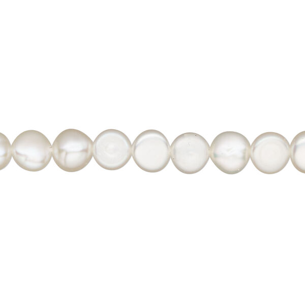 Pearl 1pkg1 freshwater, flat-sided potato, 15.5-16 inch white 5-7mm cultured image number 0