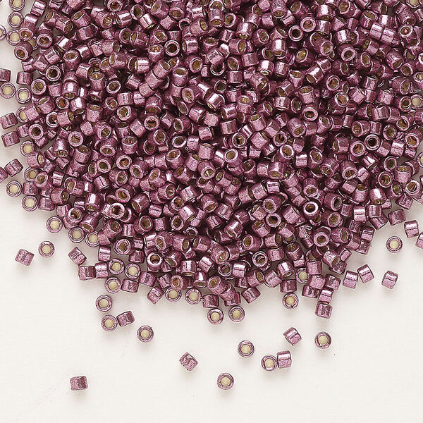 Seed bead, Delica®, glass, pkg/7.5g, #11 round, Duracoat® opaque galvanized eggplant (DB-1850). image number 0