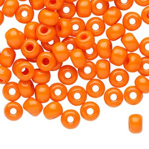 Seed bead, Preciosa Ornela Czech glass, pkg/50g, #2 rocaille, opaque dark orange, (93140).