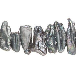 Pearl, cultured freshwater (dyed), peacock, 18x4mm-25x6mm stick, C- grade, Mohs hardness 2-1/2 to 4. Sold per 15-1/2" to 16" strand.