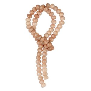 Sunstone 1pkg1, hand-cut tumbled faceted rondelle bead natural 14 inch 6x4mm-7x6mm