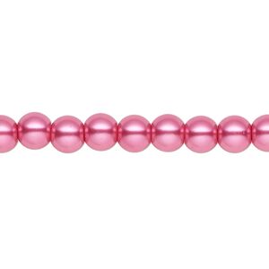 Pearl 2pk pink, Celestial Crystal® 6mm round 15.5-16 inch