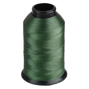 Thread, Nymo®, nylon, green, size D. Sold per 3-ounce spool.