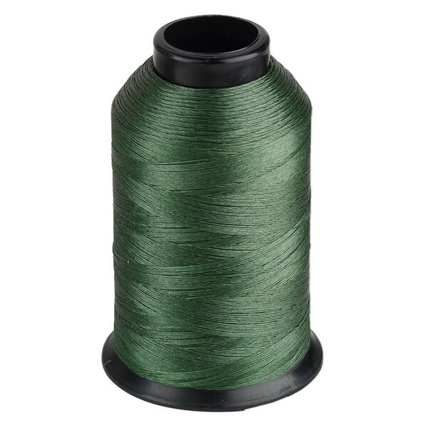 Thread, Nymo®, nylon, green, size D. Sold per 3-ounce spool. image number 0
