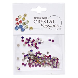 Flat back 144pk crystal volcano foil back, Crystal Passions® 2.5-2.7mm rose round SS9 2058