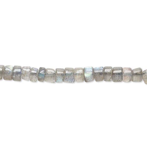 Bead, labradorite (natural), 4x1mm-6x5mm hand-cut heishi, C grade. Sold per 13-inch strand. image number 0