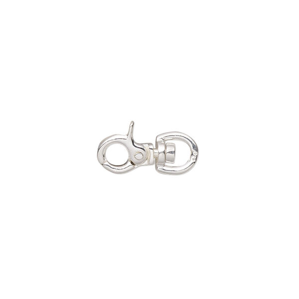 Clasp, lobster claw, sterling silver, 11.5x6mm with swivel. Sold individually. image number 0
