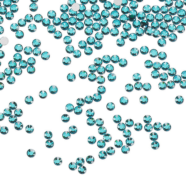 Flat back, Dance With Me™ crystal rhinestone, blue zircon, foil back, 1.9-2.1mm rose, SS6. Sold per pkg of 144 (1 gross). image number 0