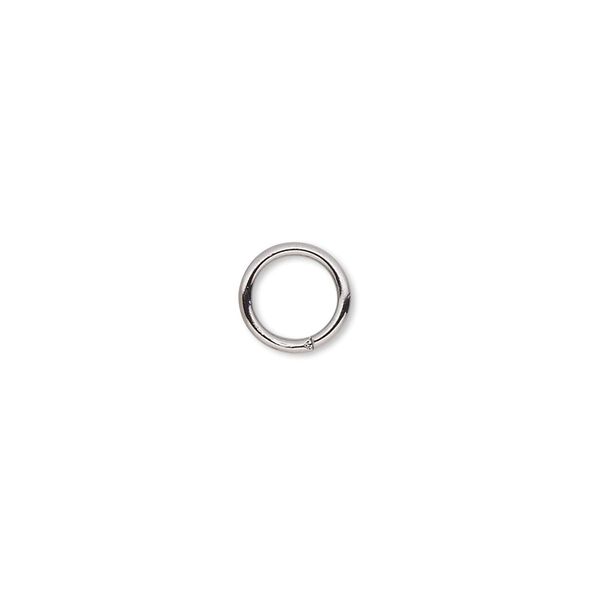 Jump ring, gunmetal-plated brass, 8mm round, 5.4mm inside diameter, 16 gauge. Sold per pkg of 100. image number 0