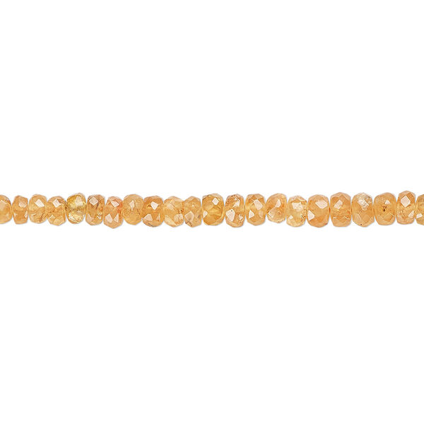 Bead, spessartite garnet (natural), 3x2mm-5x3mm graduated hand-cut faceted rondelle, B grade, Mohs hardness 6-1/2 to 7-1/2. Sold per 8-inch strand. image number 0