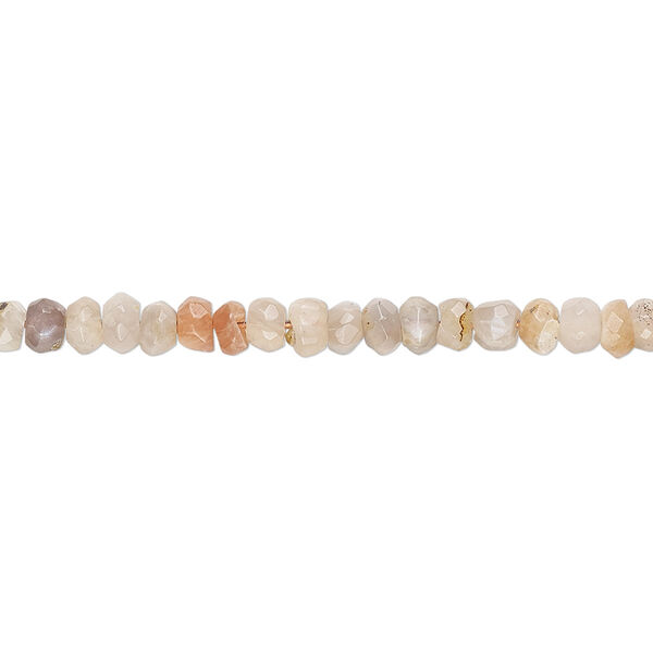 Multi-moonstone 1pkg1, hand-cut faceted rondelle bead natural C+ grade, 13 inch 3x2mm-4x3mm image number 0