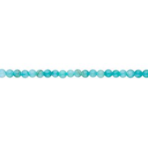 Bead, mother-of-pearl shell (dyed), turquoise blue, 2mm round. Sold per 15" to 16" strand.