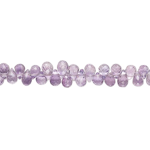 Amethyst 1pkg1, hand-cut top-drilled micro-faceted teardrop bead natural 8 inch 4x3mm-5x3mm image number 0