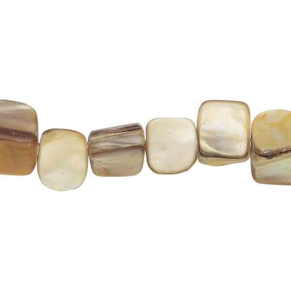 Mother-of-pearl shell 1pkg1, triangle tube bead 15 inch dark gold 7x6mm-13x8mm image number 0
