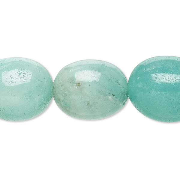 Bead, amazonite (natural), medium to large tumbled nugget, Mohs hardness 6 to 6-1/2. Sold per 15-1/2" to 16" strand. image number 0