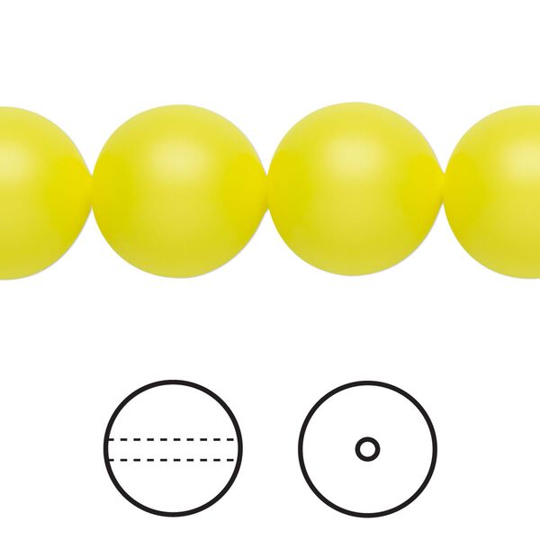 Pearl 10pk neon yellow, Crystal Passions® 14mm round 5811 image number 0