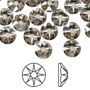 Flat back 144pk crystal silver shade foil back, Swarovski® 8.412-8.672mm rose round SS40 2088