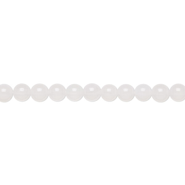 Bead, white agate (natural), 4mm round, B grade, Mohs hardness 6-1/2 to 7. Sold per 15-1/2" to 16" strand. image number 0