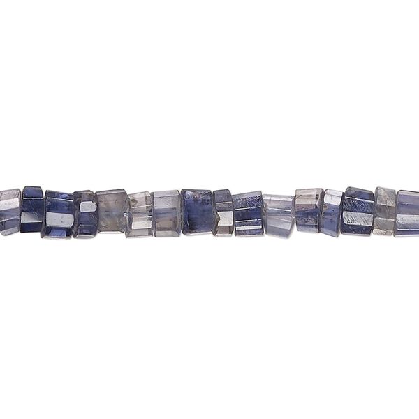 Iolite 1pkg1, hand-cut faceted heishi bead natural 14 inch 4x2mm-6x4mm image number 0