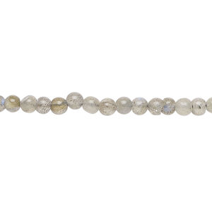 Labradorite 1pkg1, hand-cut round bead natural, 14 inch 3-4mm