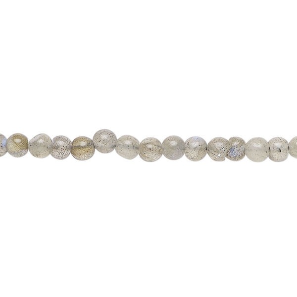 Labradorite 1pkg1, hand-cut round bead natural, 14 inch 3-4mm image number 0