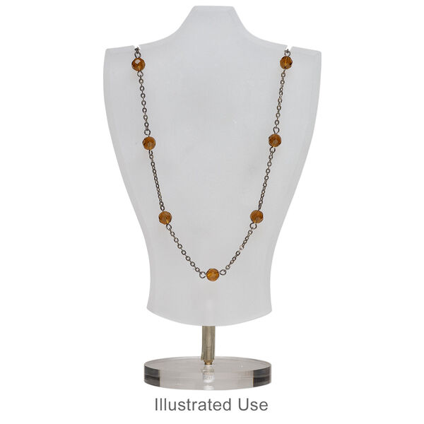 Display, necklace, acrylic, frosted clear, 7 x 4 x 2-3/8 inches. Sold individually. image number 2