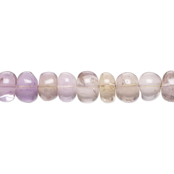 Amethyst / ametrine 1pkg1, hand-cut rondelle bead B- grade, 8 inch 7x3mm-9x7mm image number 0