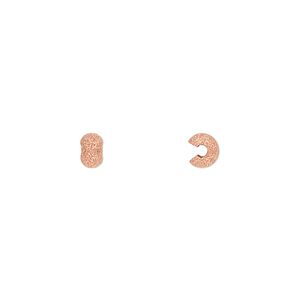 Crimp cover, copper-plated brass, 4mm stardust round. Sold per pkg of 500.