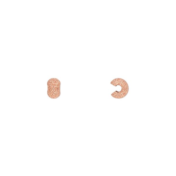Crimp cover, copper-plated brass, 4mm stardust round. Sold per pkg of 500. image number 0