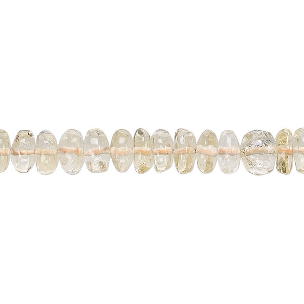 Bead, citrine (heated), light, 7x3mm-8x5mm hand-cut rondelle, C grade, Mohs hardness 7. Sold per 13-inch strand. image number 0