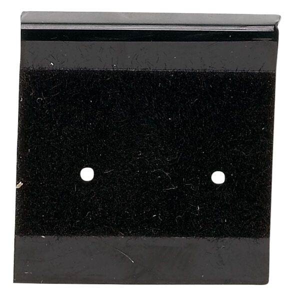 Earring card, flocked plastic, black, 1x1-inch square. Sold per pkg of 100. image number 0