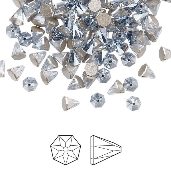 Flat back 24pk crystal blue shade foil back, Crystal Passions® 4mm round spike 2019 image number 0