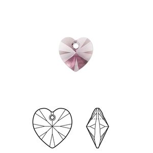 Drop 288pk iris, Swarovski® 10mm pendant heart 6228