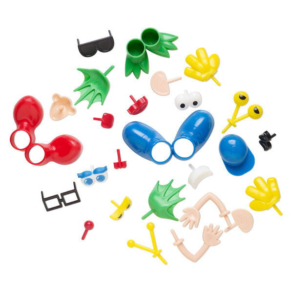 Embellishment mix, plastic, multicolored, 20x9mm-70x50mm assorted shape. Sold per 26-piece set. image number 1