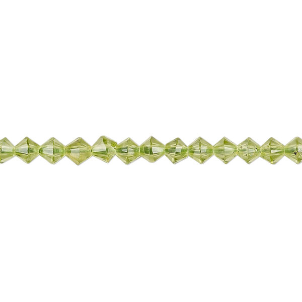 Peridot 1pkg1, faceted bicone bead natural B grade, 15.5-16 inch 4mm image number 0