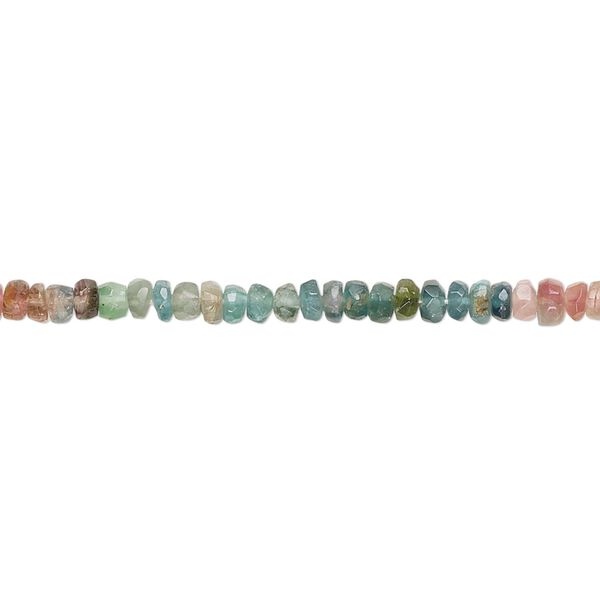 Multi-tourmaline 1pkg1, hand-cut faceted heishi bead natural 14 inch 3x1mm-4x2mm image number 0