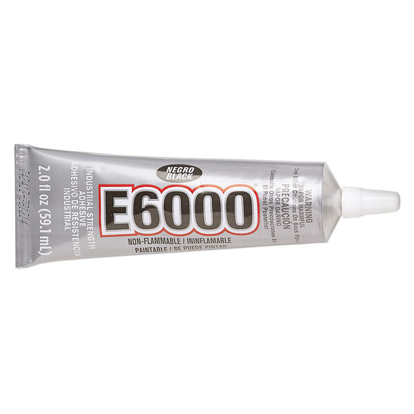Adhesive, E6000®, adhesive, pkg/2-fluid-ounce tube, black. image number 0