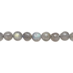 Labradorite 1pkg1, hand-cut round bead natural, 13 inch 5-6mm