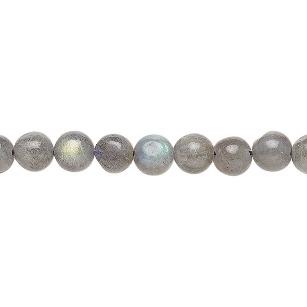 Labradorite 1pkg1, hand-cut round bead natural, 13 inch 5-6mm image number 0