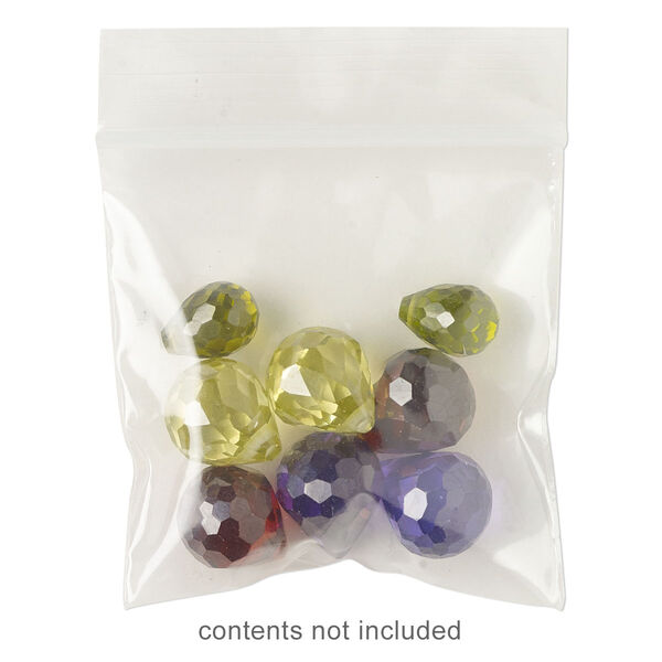 Bag, Tite-Lip™, oxo-biodegradable plastic, clear, 1-1/2x1-1/2 inch top zip. Sold per pkg of 1,000. image number 0