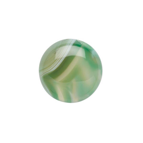 Striped green agate 1pkg2, calibrated round cab 20mm image number 0