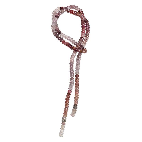Multi-spinel 1pkg1, hand-cut faceted rondelle bead natural 14 inch 4x2mm-4x3mm image number 0