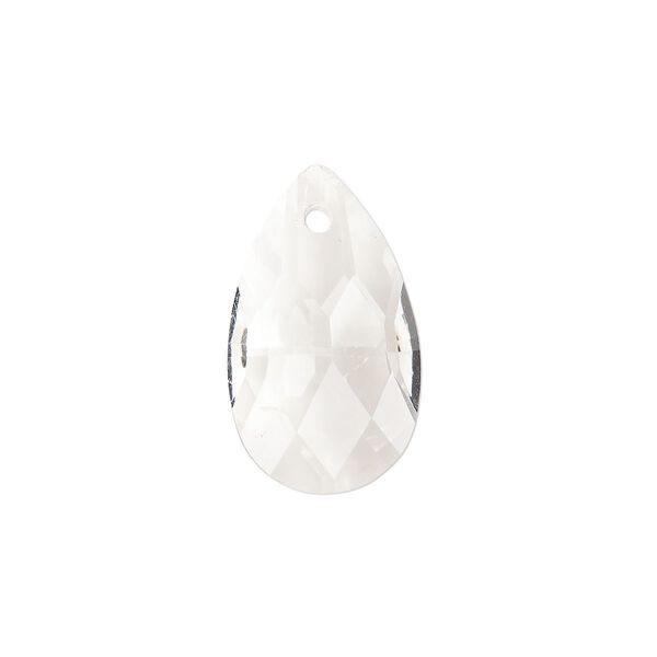 Drop, glass, clear, 22x13mm teardrop. Sold per pkg of 8. image number 0